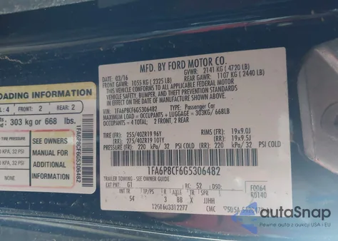 2016 Ford Mustang Gt Premium from USA, damaged, VIN 1FA6P8CF6G5306482